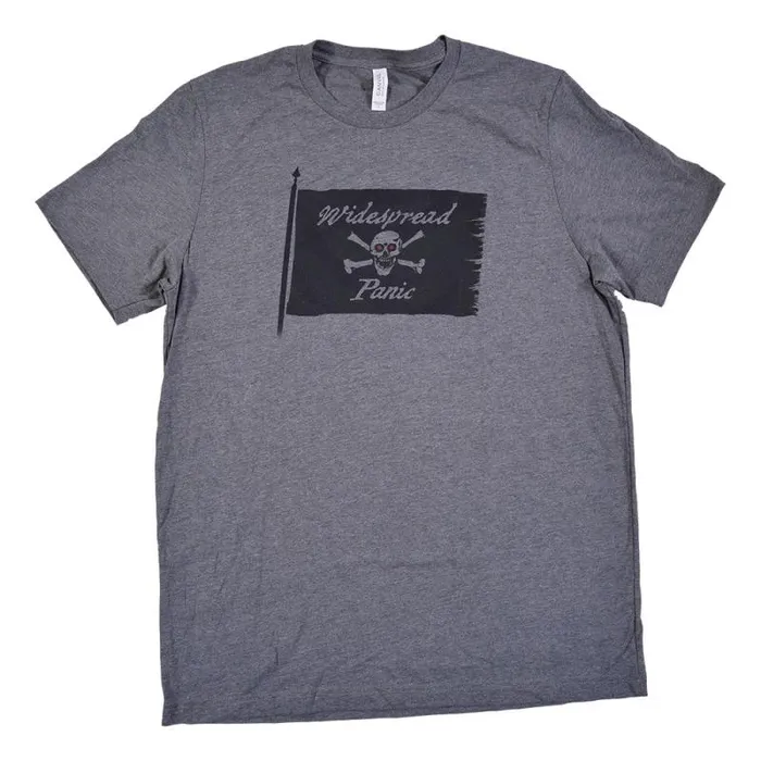Liquid Blue TShirt Men Jolly Roger Dark Heather Grey TShirt
