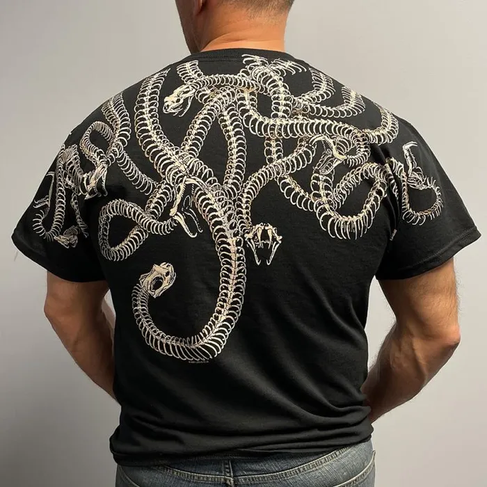 Liquid Blue TShirt Men Medusa Black TShirt