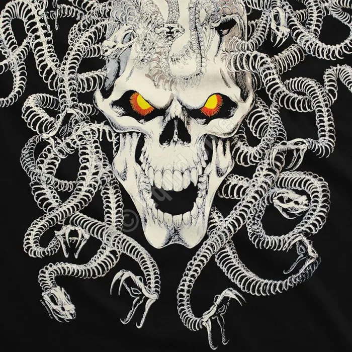 Liquid Blue TShirt Men Medusa Black TShirt