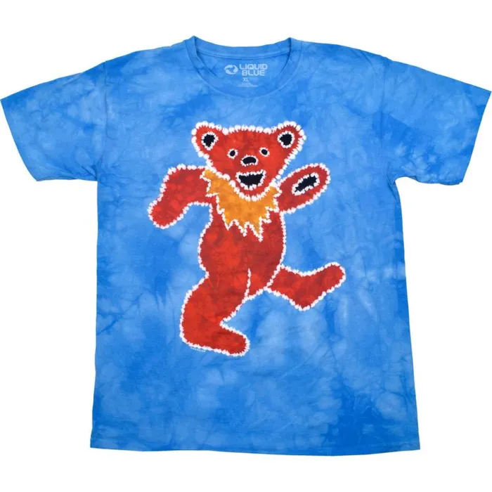 Liquid Blue TShirt Men TieDye Red Bear TShirt