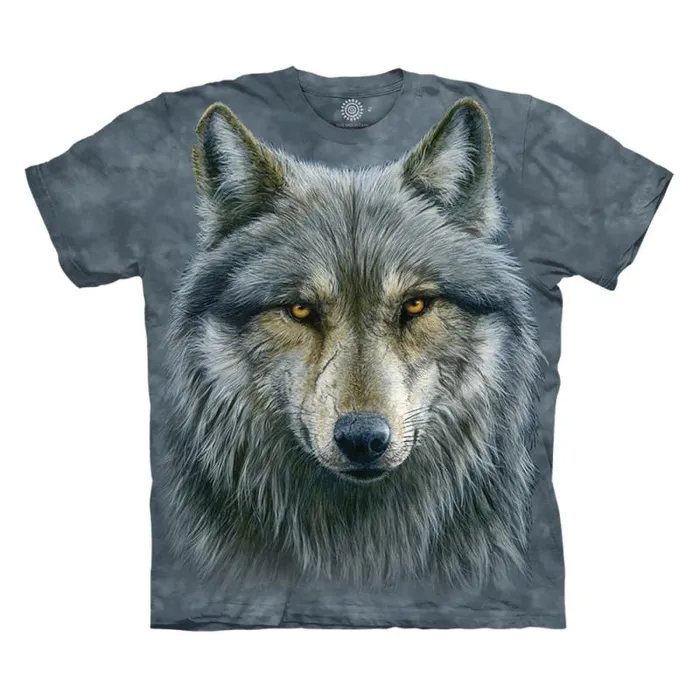 Liquid Blue TShirt Men Warrior Wolf Classic Cotton TShirt