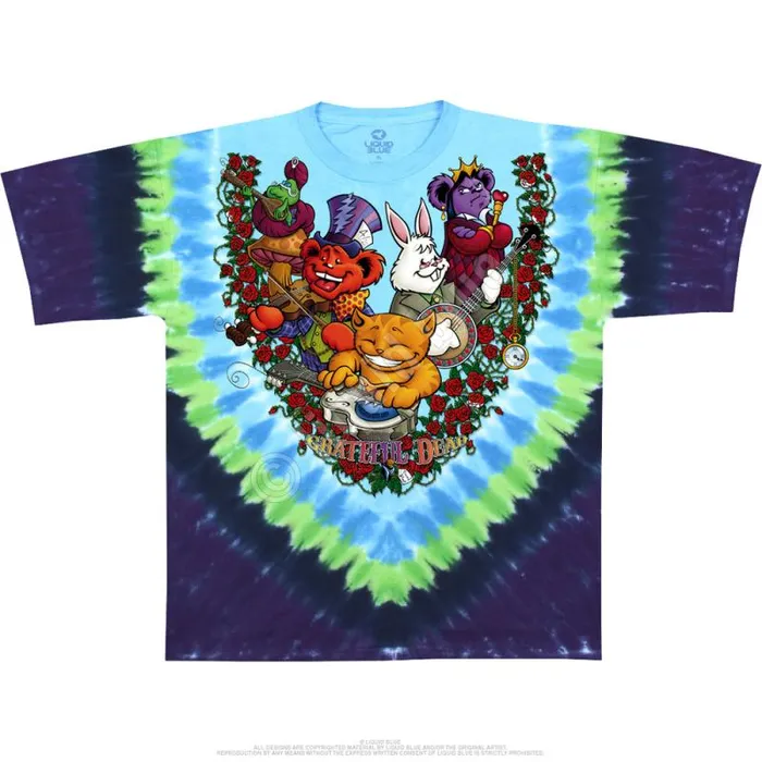 Liquid Blue TShirt Men Wonderland Jamband TieDye TShirt