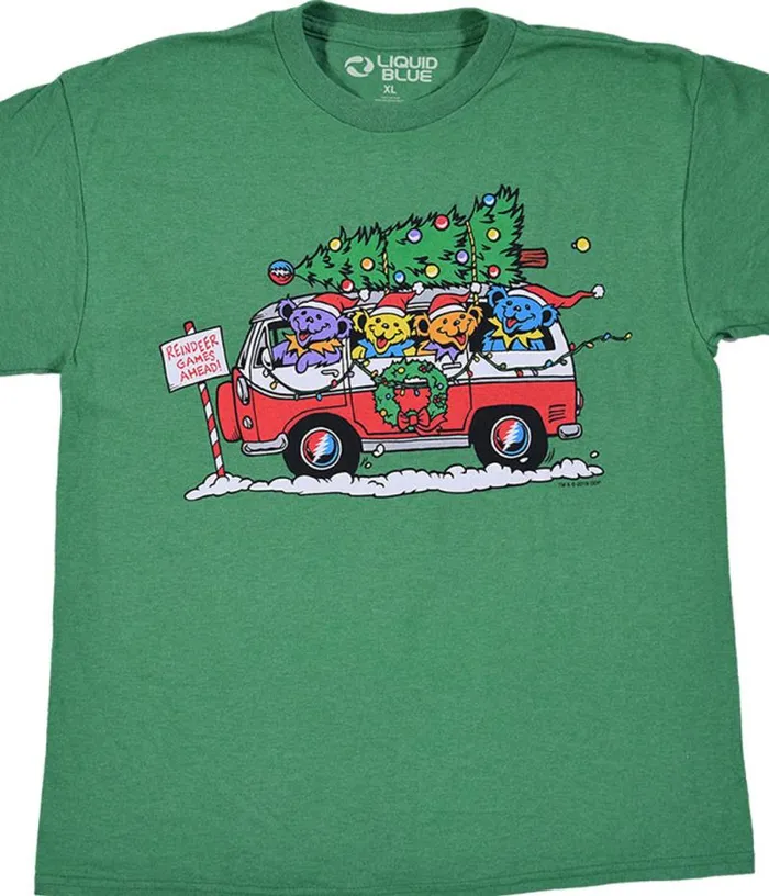 Liquid Blue Youth Kids Steal Your Christmas Tree Youth Green TShirt