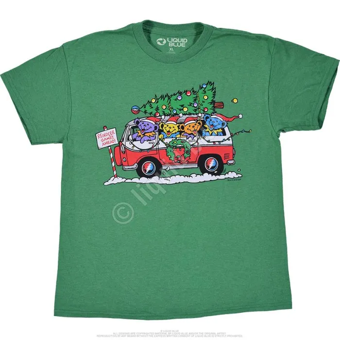 Liquid Blue Youth Kids Steal Your Christmas Tree Youth Green TShirt