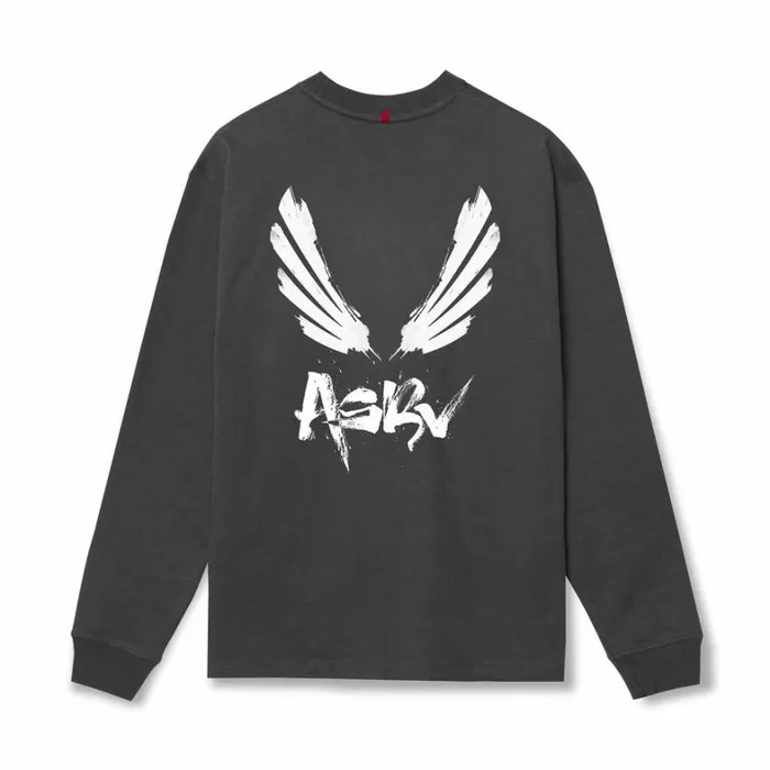 Long Sleeves Men ASRV Tech Essential Relaxed Long Sleeve Space Grey 034brush Wingsasrv034
