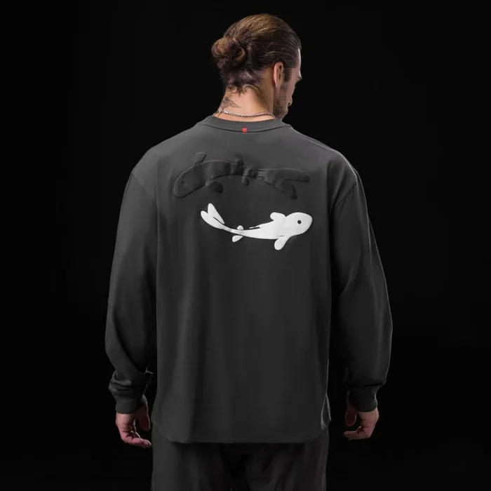 Long Sleeves Men ASRV Tech Essential Relaxed Long Sleeve Space Grey 034koi034
