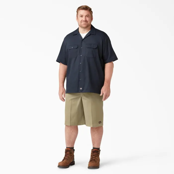 Loose Fit Flat Front Work Shorts 13034 Khaki Khaki kh Men Dickies Work Shorts
