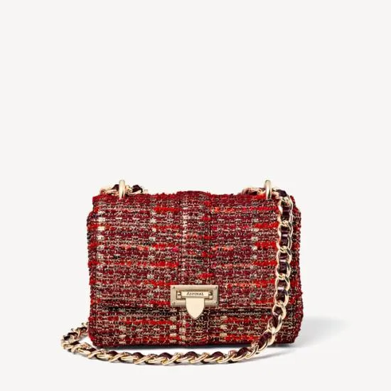 Lottie Bag Cardinal Red Metallic Tweed Women Aspinal Of London Shoulder