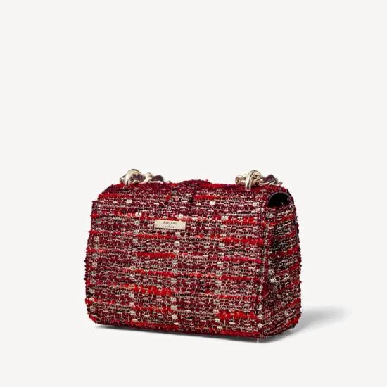 Lottie Bag Cardinal Red Metallic Tweed Women Aspinal Of London Shoulder