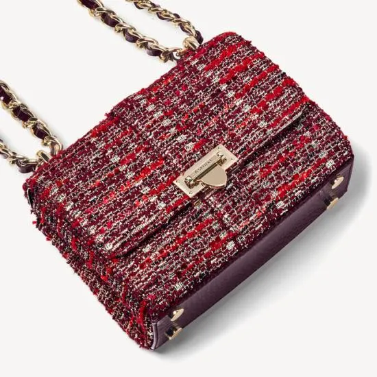 Lottie Bag Cardinal Red Metallic Tweed Women Aspinal Of London Shoulder