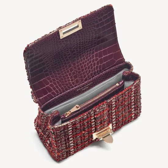 Lottie Bag Cardinal Red Metallic Tweed Women Aspinal Of London Shoulder