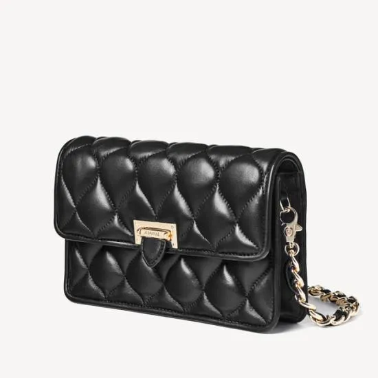 Lottie Pillow Clutch Black Nappa Women Aspinal Of London Lottie
