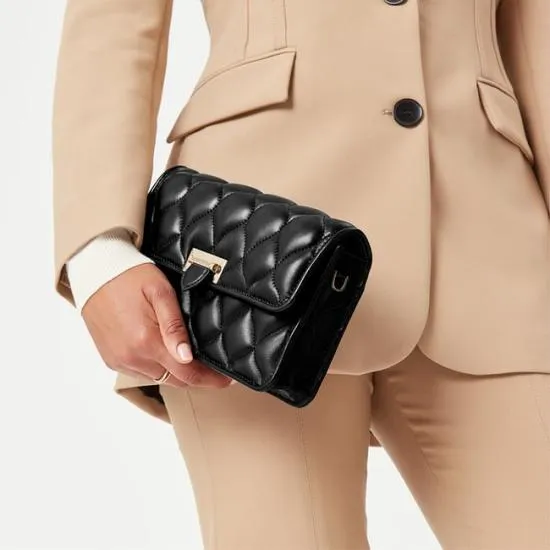 Lottie Pillow Clutch Black Nappa Women Aspinal Of London Lottie