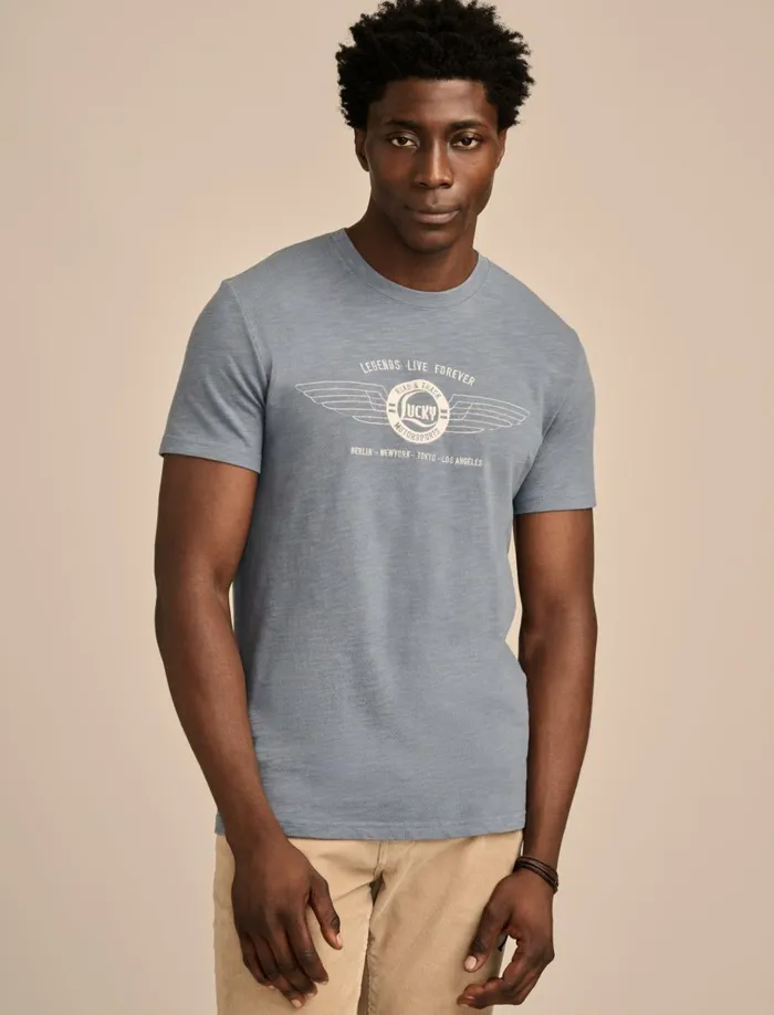 Lucky Wings Blue Mirage Men Lucky Brand Graphic Tees