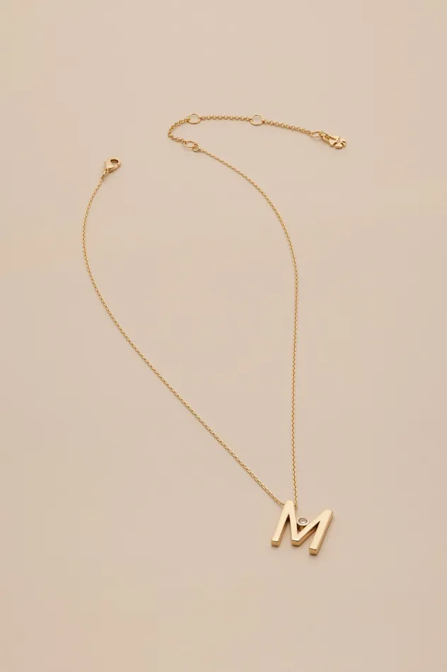 M Alphabet City Necklace Gold Women Lucky Brand Jewelry