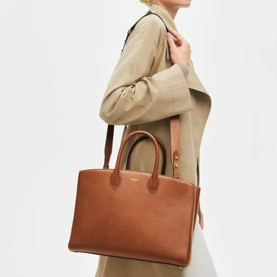Madison Tote Tan Pebble Women Aspinal Of London Business