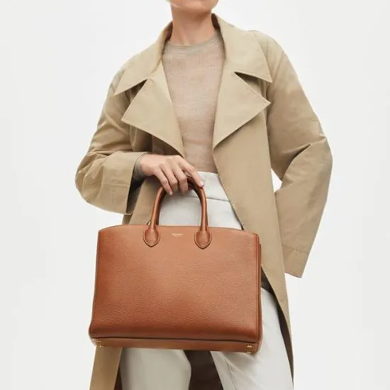 Madison Tote Tan Pebble Women Aspinal Of London Business