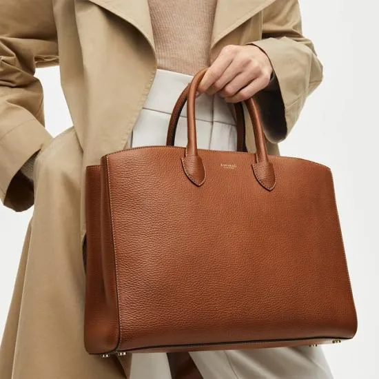 Madison Tote Tan Pebble Women Aspinal Of London Business