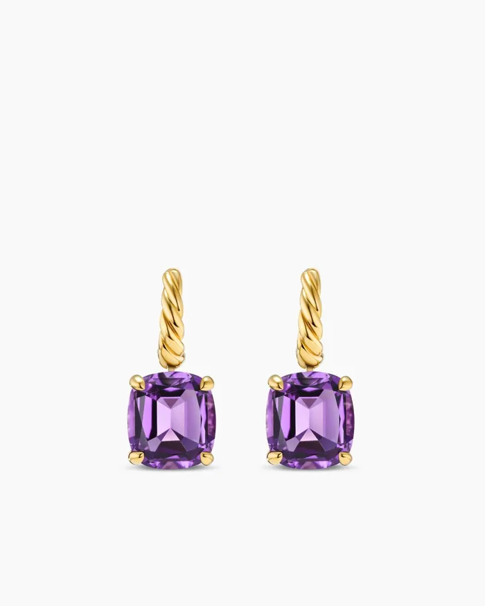 Marbella Drop Earrings In 18K Yellow Gold With Amethyst 25mm Women David Yurman Drop Marbella Drop Earrings In 18K Yellow Gold With Amethyst 25mm Women David Yurman Drop