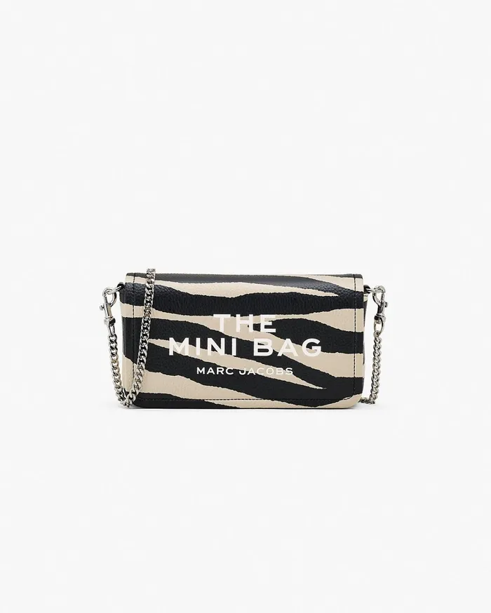 Marc Jacobs Crossbody Bags Women The Zebra Leather Chain Mini Bag Blackwhite