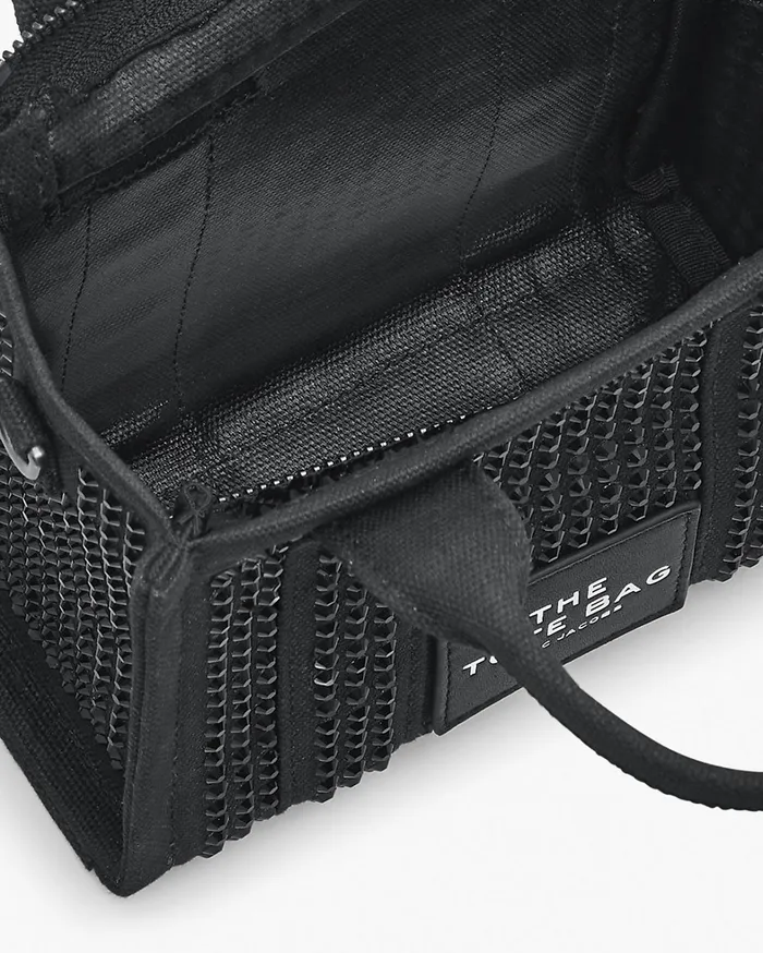 Marc Jacobs Mini Bags Women The Crystal Canvas Crossbody Tote Bag Black Crystal
