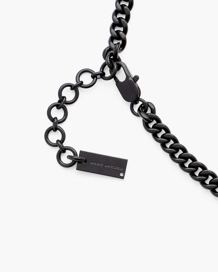 Marc Jacobs Necklaces Women Mini Icon Pave Charm Necklace Blackblack Crystal
