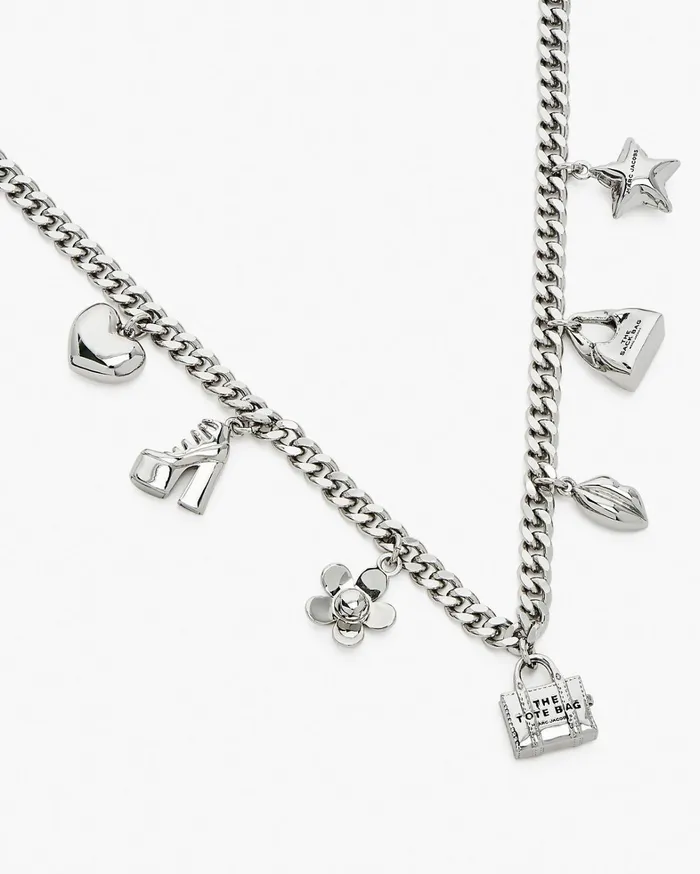 Marc Jacobs Necklaces Women The Mini Icon Charm Necklace Light Antique Silver
