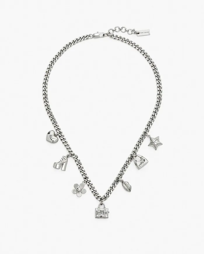 Marc Jacobs Necklaces Women The Mini Icon Charm Necklace Light Antique Silver
