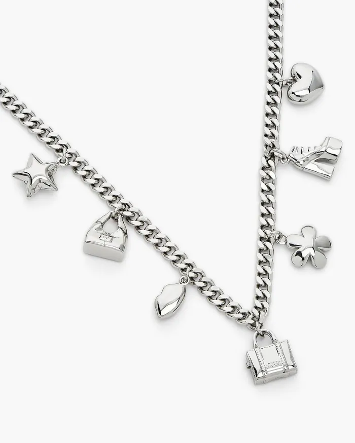Marc Jacobs Necklaces Women The Mini Icon Charm Necklace Light Antique Silver