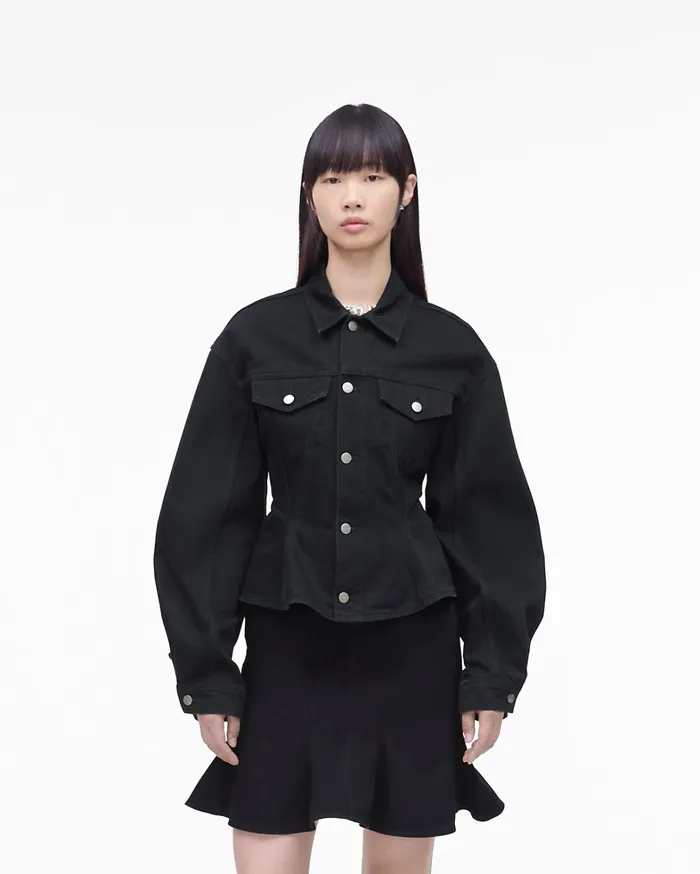 Marc Jacobs Outerwear Women The Fluted Denim Jacket Black