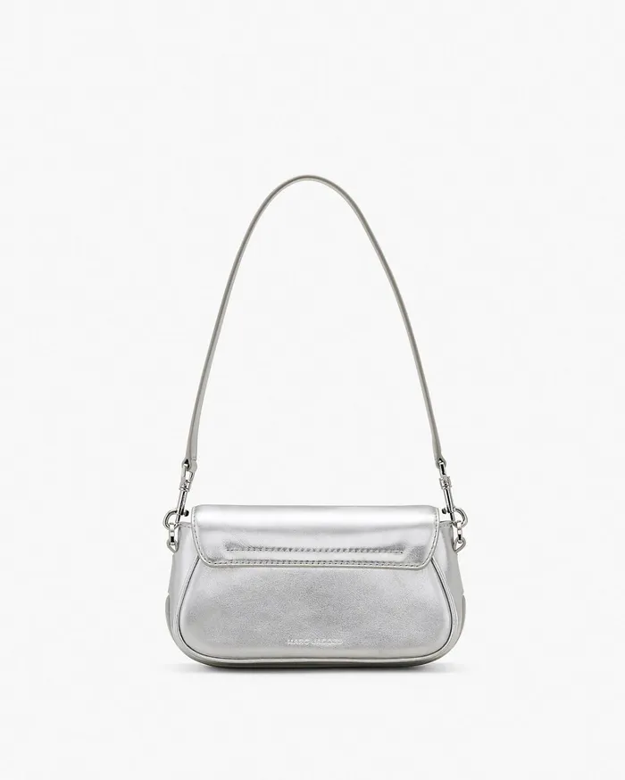 Marc Jacobs Shoulder Bags Women The Metallic Leather Clover Shoulder Bag Silver