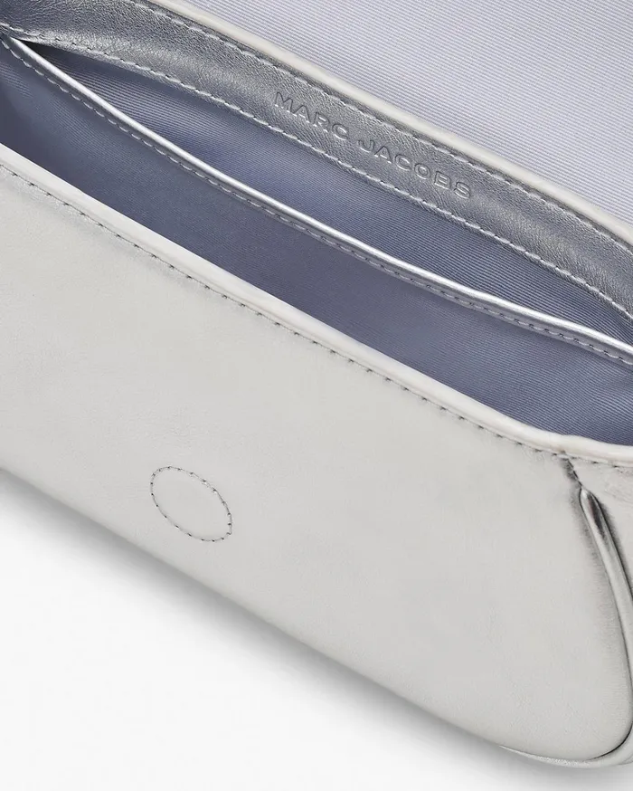 Marc Jacobs Shoulder Bags Women The Metallic Leather Clover Shoulder Bag Silver