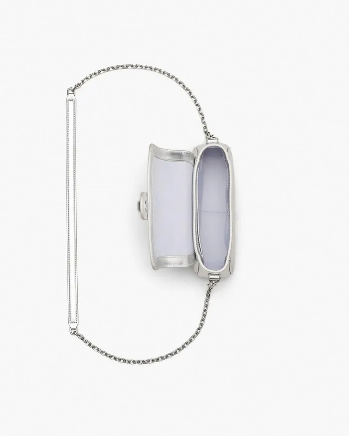 Marc Jacobs Shoulder Bags Women The Metallic Leather Clover Shoulder Bag Silver