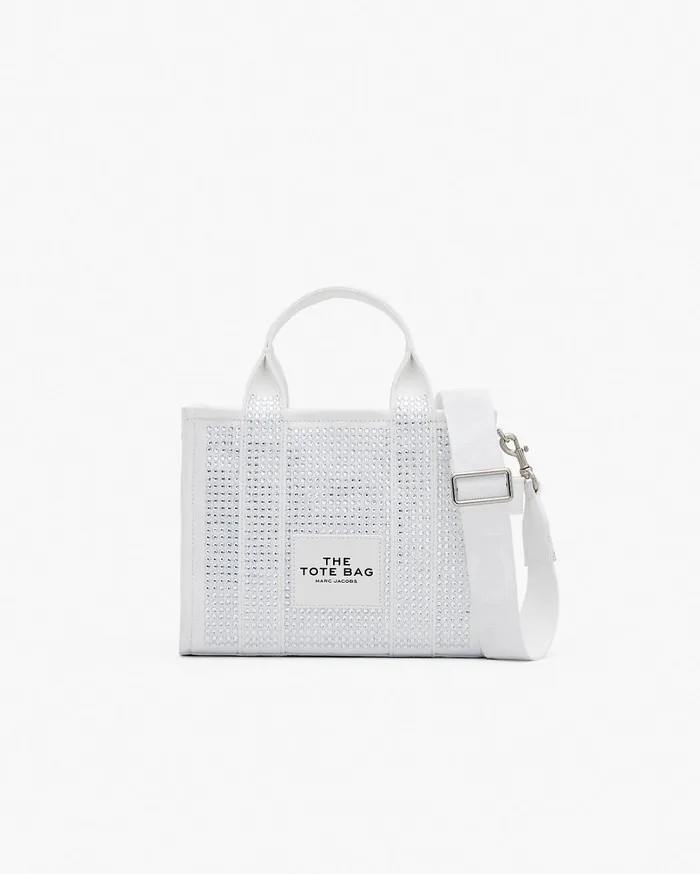 Marc Jacobs The Tote Bag Women The Crystal Canvas Small Tote Bag White Crystal