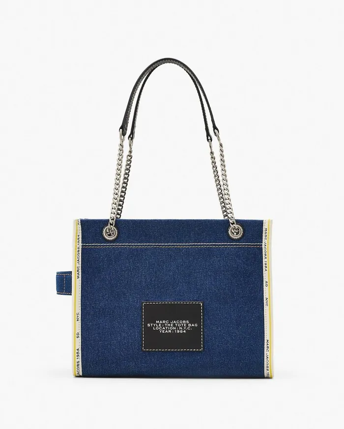 Marc Jacobs The Tote Bag Women The Denim Chain Medium Tote Bag Dark Wash