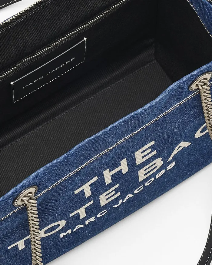 Marc Jacobs The Tote Bag Women The Denim Chain Medium Tote Bag Dark Wash