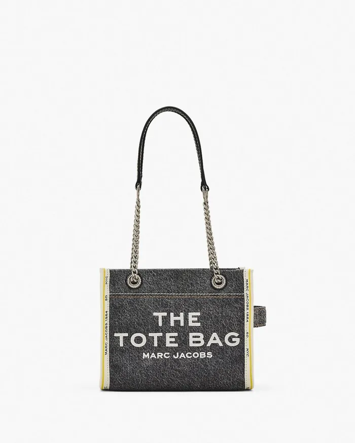 Marc Jacobs The Tote Bag Women The Denim Chain Small Tote Bag Black Wash