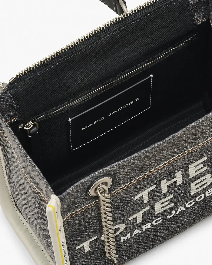 Marc Jacobs The Tote Bag Women The Denim Chain Small Tote Bag Black Wash