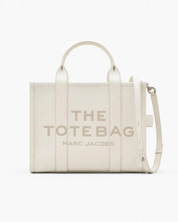 Marc Jacobs The Tote Bag Women The Leather Medium Tote Bag Cottonsilver