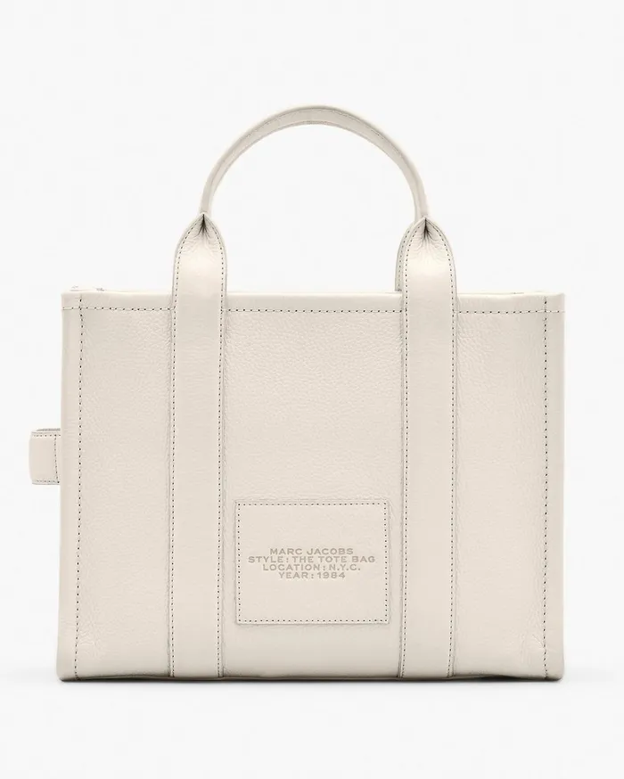 Marc Jacobs The Tote Bag Women The Leather Medium Tote Bag Cottonsilver