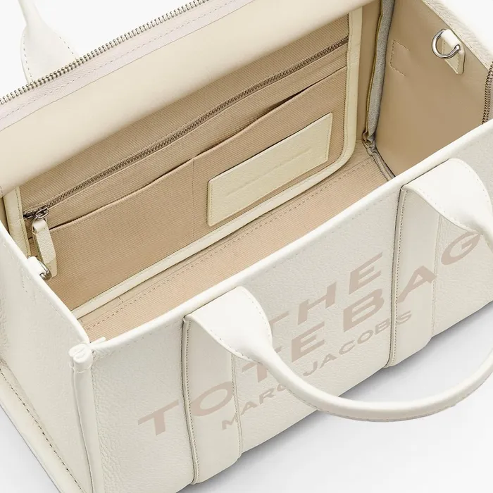 Marc Jacobs The Tote Bag Women The Leather Medium Tote Bag Cottonsilver