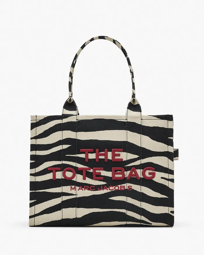 Marc Jacobs The Tote Bag Women The Zebra Canvas Large Tote Bag Blackwhite