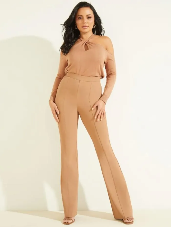 Marciano Chloe Flared Pant Shiitake Brown Women Bottoms Marciano Chloe Flared Pant Shiitake Brown Women Bottoms