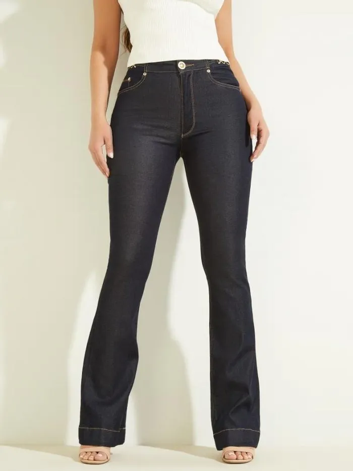 Marciano Fit And Flare Denim Pant Blue Rinse Wash Women Bottoms