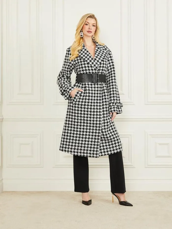 Marciano Natasha WoolBlend Coat Pied De Poule Blackwhite Women Jackets