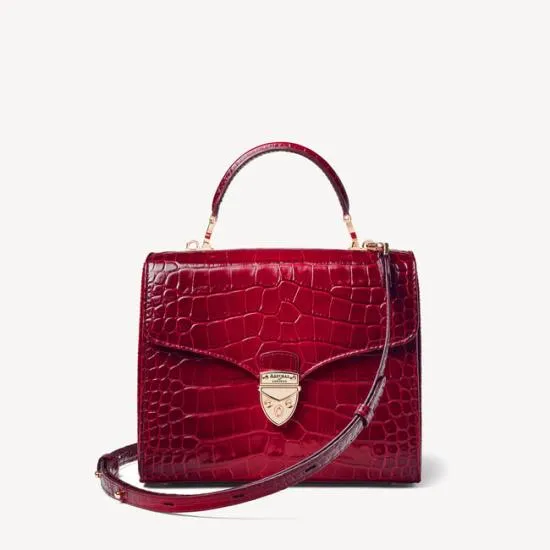 Mayfair Bag Deep Shine Cherry Ombre Small Croc Women Aspinal Of London Shoulder Mayfair Bag Deep Shine Cherry Ombre Small Croc Women Aspinal Of London Shoulder
