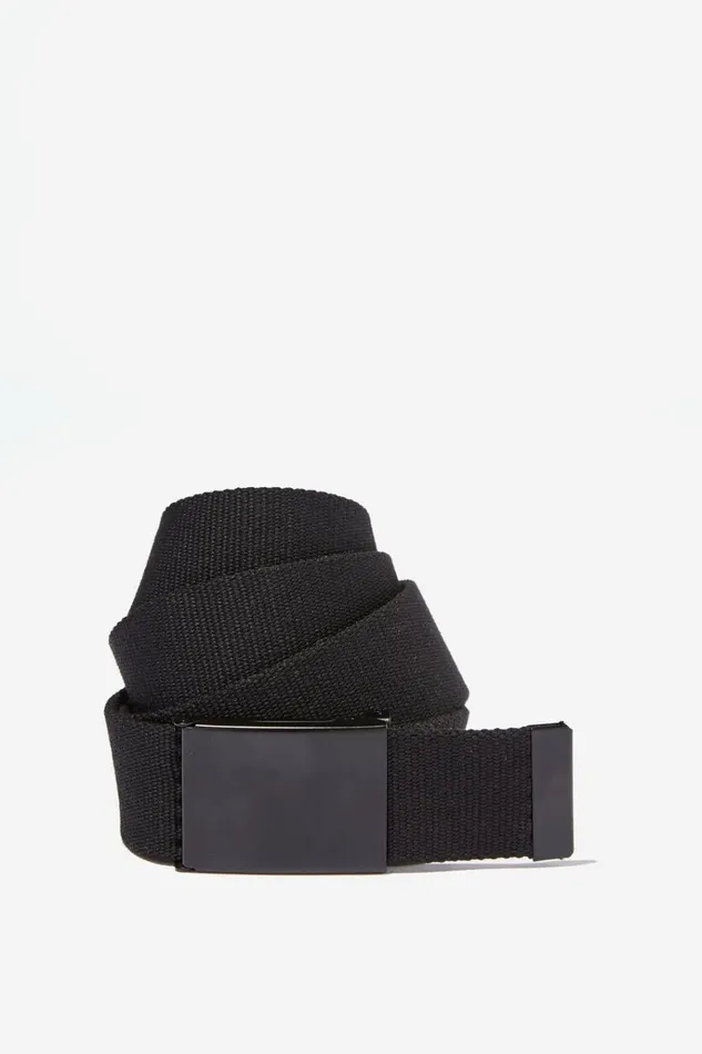 Men Bags and Belts Cotton On Clip Belt Blackmatte Black