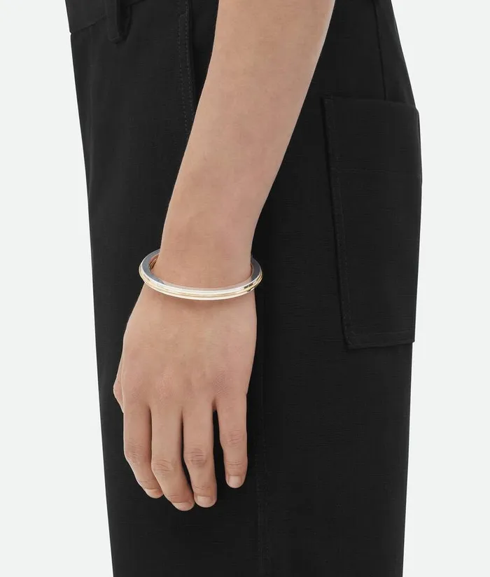 Men Bottega Veneta Bracelets Bolt Cuff Bracelet Silveryellow Gold