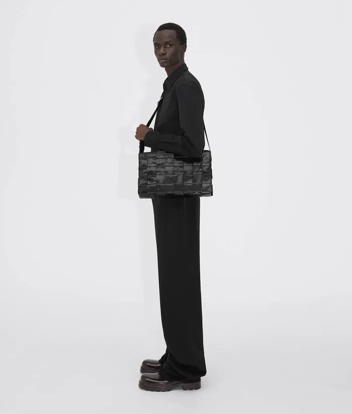 Men Bottega Veneta Crossbody Maxi Cassette Black
