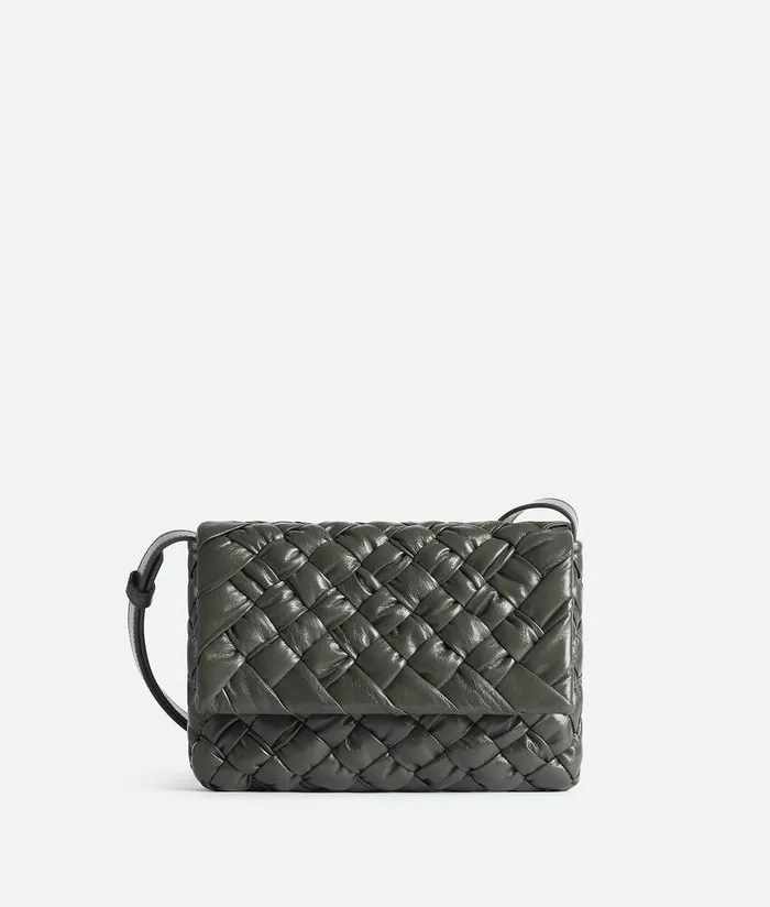 Men Bottega Veneta Crossbody Small Rumple Messenger Light Graphite